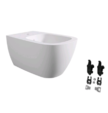 Биде подвесное Ceramica Alice Wunder 360x530x285 мм с набором креплений белый матовый 45010109SET
