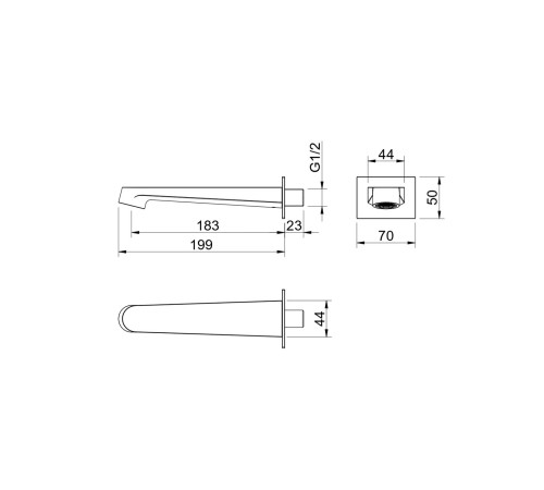 Излив для ванны Aquanet Oberon 183 мм шлифованное золото AQ1241BG
