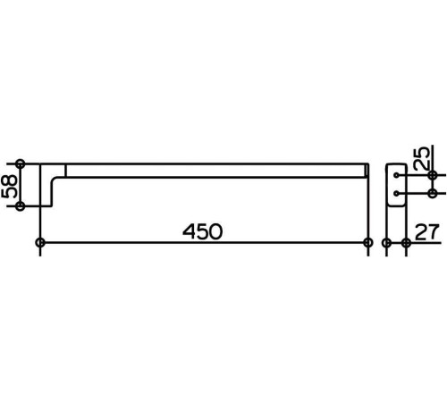 Полотенцедержатель Keuco COLLECTION MOLL одинарный неповоротный 450 мм хром 12720010000