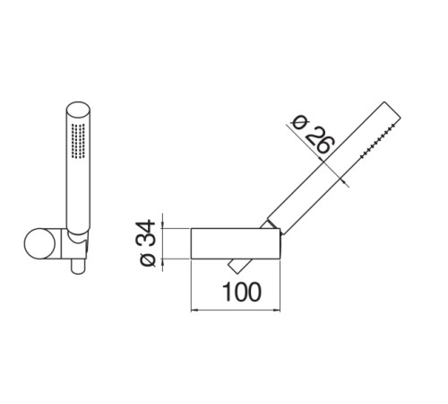 Душевой набор Nobili AD146/26FLP черный глянцевый