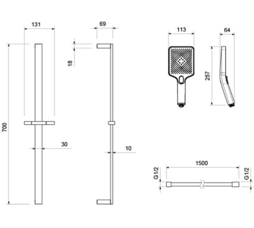 Набор смесителей 3 в 1 Aquanet Libra AQ1610CR/AQ1660CR/AQ2019CR AQ1631CR