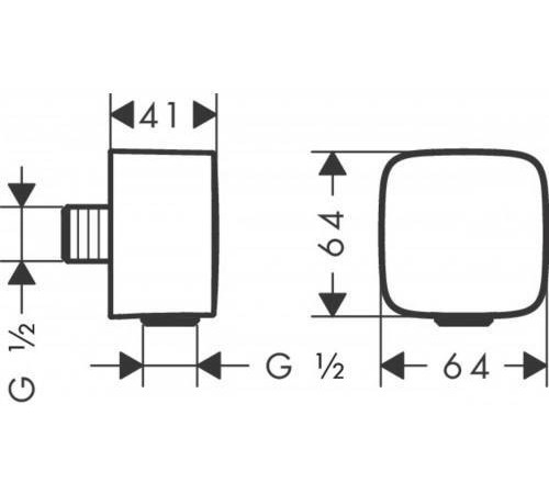 Шланговое подсоединение hansgrohe FixFit шлифованная бронза 26457140