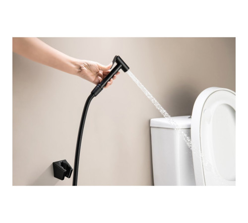 Гигиенический душ со шлангом 120 см и держателем Aquanet матовый черный AQ2054MB