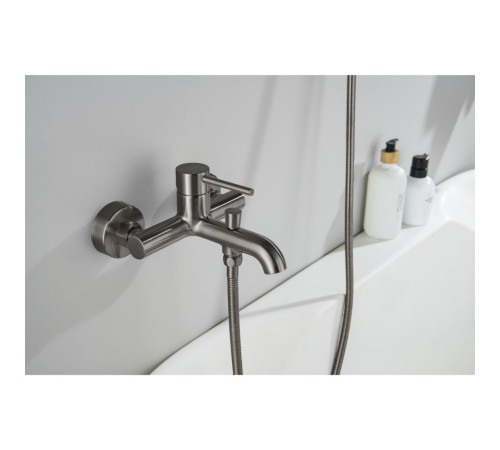 Смеситель для ванны Aquanet Европа AQ1340BGM оружейная сталь AQ1340BGM