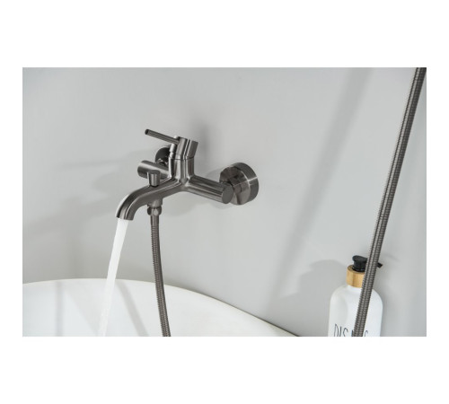 Смеситель для ванны Aquanet Европа AQ1340BGM оружейная сталь AQ1340BGM