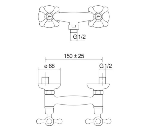 Смеситель для душа Boheme Grazia золото GRC5003/1GDP