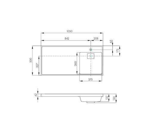 Раковина Aquaton Лондри 105 белая правая 1A72223KLH010