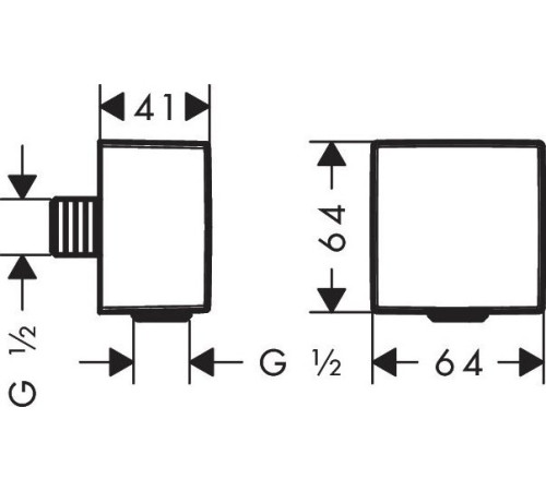 Шланговое подсоединение hansgrohe FixFit Square матовый черный 26455670