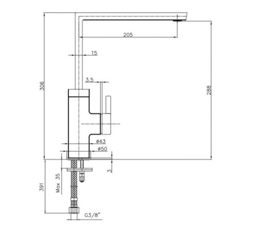 Смеситель для кухни E.C.A. Icon 102118081HEX