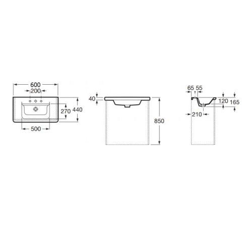 Раковина мебельная Roca The Gap 60х44 см 327472000