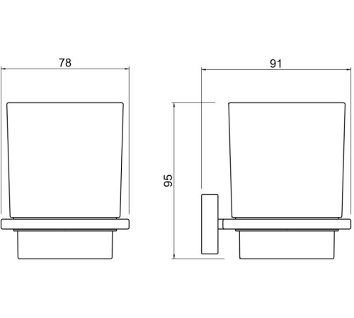 Стакан с держателем Aquanet Либра хром AQ4304CR