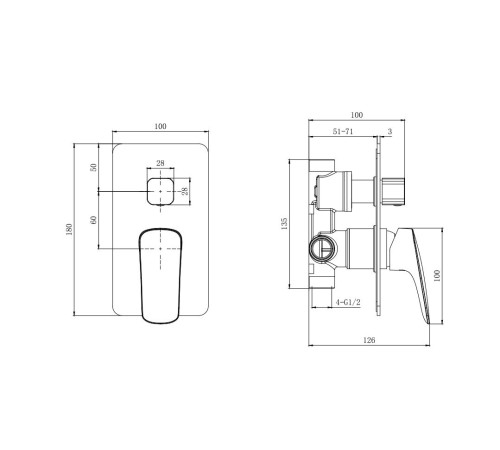 Душевой комплект 4 в 1 Aquatek Вега (AQ1046MB+AQ2081MB+AQ2454MB+AQ2010MB) AQ1072MB