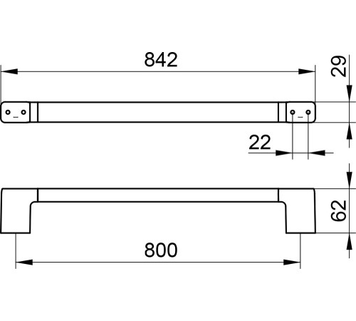 Полотенцедержатель Keuco COLLECTION MOLL 800 мм хром 12701010800