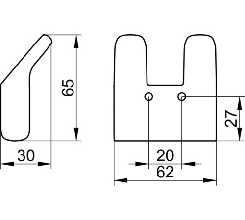 Крючок для полотенца Keuco COLLECTION MOLL двойной хром 12713010000