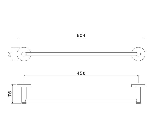 Полотенцедержатель Aquanet Europa 450 мм оружейная сталь AQ4120BGM