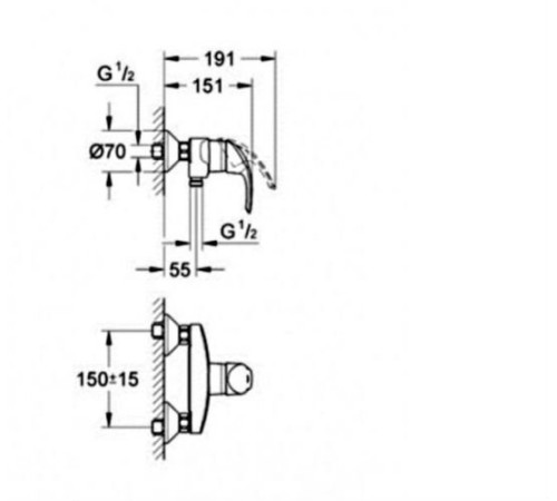 Смеситель для душа GROHE BauLoop хром 23340000