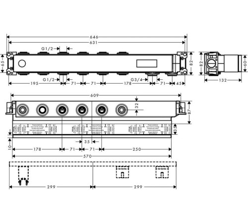 Комплект термостатического смесителя для душа Hansgrohe RainSelect 15382000/15312180 15382000S