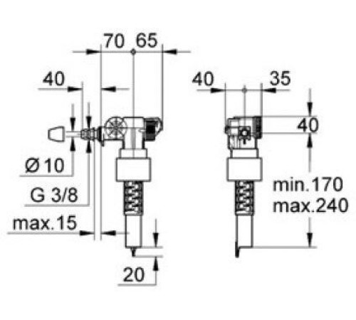 Наполнительный клапан GROHE для смывного бачка 37095000