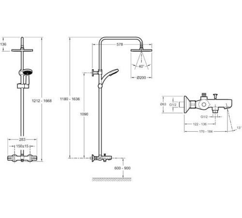 Душевая система Jacob Delafon July E99741-CP