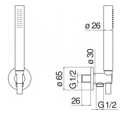 Душевой набор с шланговым подсоединением Nobili AD146/32FLP черный глянцевый