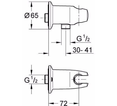 Шланговое подсоединение с держателем GROHE Movario хром 28406000