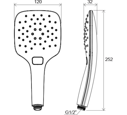 Лейка душевая RAVAK Air 959.10 1 режим 120 мм белая X07P351