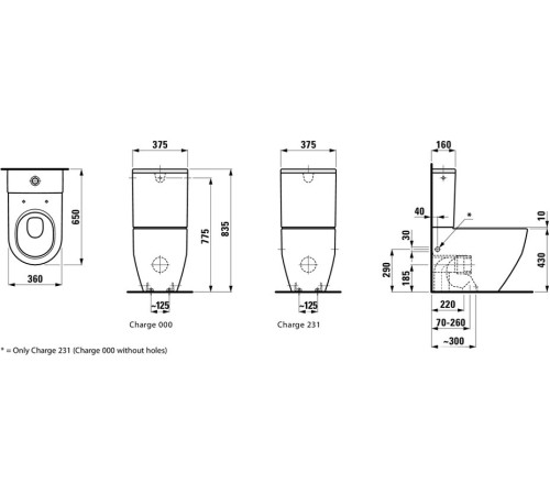 Унитаз напольный Laufen Pro выпуск Vario 8.2595.2.000.231.1