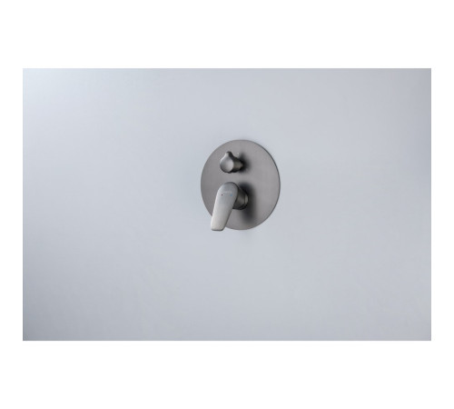 Смеситель для ванны Aquanet Бетта скрытого монтажа 3 режима оружейная сталь AQ1147BGM