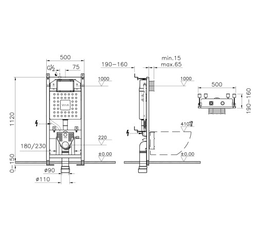 Комплект унитаз подвесной VitrA Sento Rim-ex с тонким сиденьем микролифт и инсталляцией 9830B003-7211