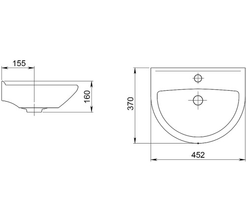 Рукомойник Santek Родничок 450х370 мм белый 1.3131.0.S00.10B.0