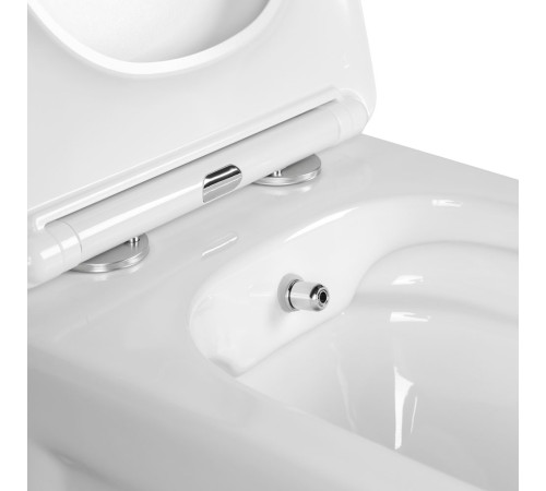 Унитаз-биде подвесной безободковый Aquanet Дива 510х350х360 мм сиденье soft-close со смесителем AQ2012B-00