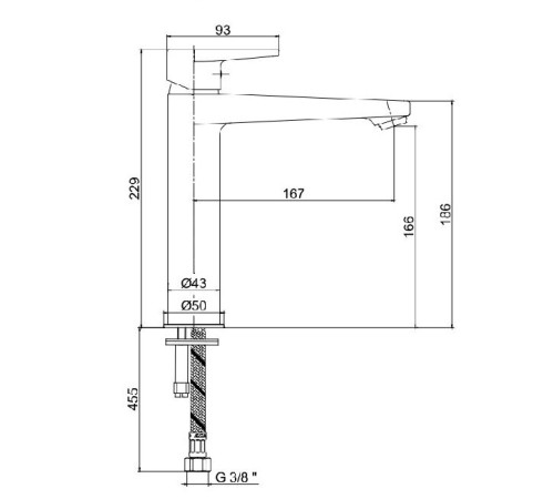 Смеситель для раковины TRES DALIA 116 102188117EX