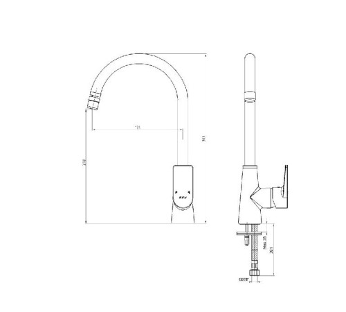 Смеситель для кухни E.C.A. Dalia 102118126EX
