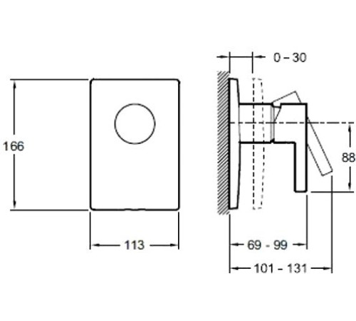 Смеситель для душа Jacob Delafon Stillness внешняя часть E98711-CP