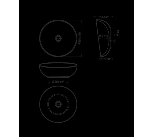 Умывальник накладной Artceram The Art Cut 40 см Белый WB.CT/Art/40-N.Cut/WHT.G/S1