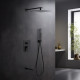 Душевой комплект 4 в 1 Aquanet ЛИРА 3 режима матовый черный AQ1473MB