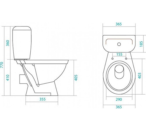 Унитаз-компакт Santek Паллада сиденье полипропилен металлический крепеж 1.WH30.2.371