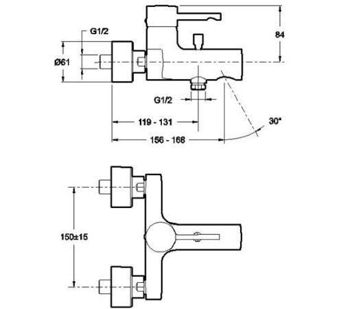 Смеситель для ванны Jacob Delafon Cuff E45532-CP