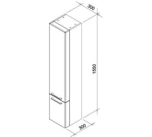 Шкаф боковой RAVAK SB 300 L Ring белый X000000771