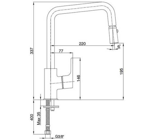 Смеситель для кухни E.C.A. Luna 102118049EX
