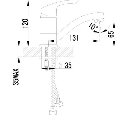 Смеситель для умывальника Lemark Strike с поворотным изливом хром LM1107C
