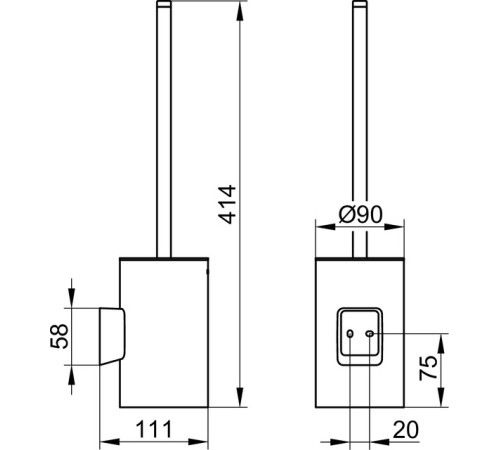Туалетный гарнитур KEUCO AVENO с хрустальной колбой и ершом хром 14664019000