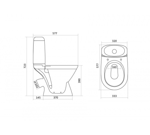 Унитаз-компакт Santek Римини эконом 1-режимный полипропиленовое сиденье 1.WH11.1.758