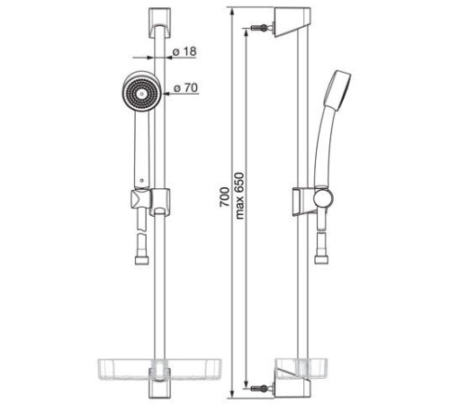 Душевой гарнитур Valentin Apollo 520