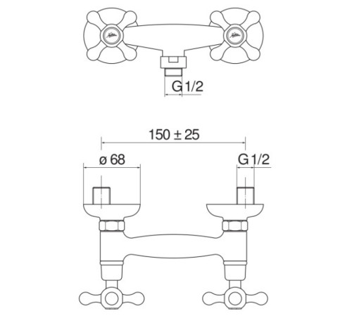 Смеситель для душа Boheme Grazia бронза GRC5003/1BR