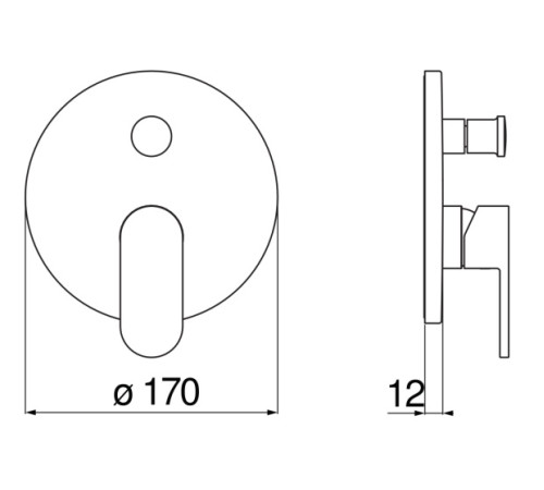 Смеситель для ванны UP внешняя часть матовый черный UP94100/EBM