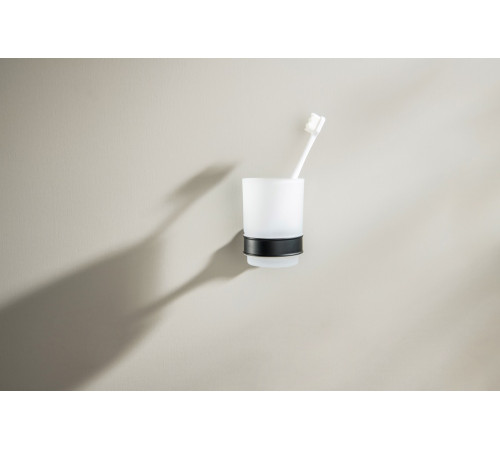 Стакан с держателем Aquatek Классик матовый черный AQ4504MB