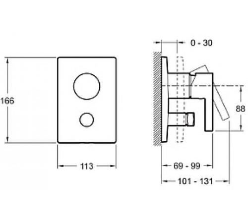 Смеситель для ванны Jacob Delafon Stillness внешняя часть E98723-CP