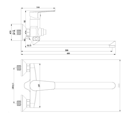 Смеситель универсальный Rossinka Silvermix S35-35 с поворотным изливом 350 мм хром S35-35