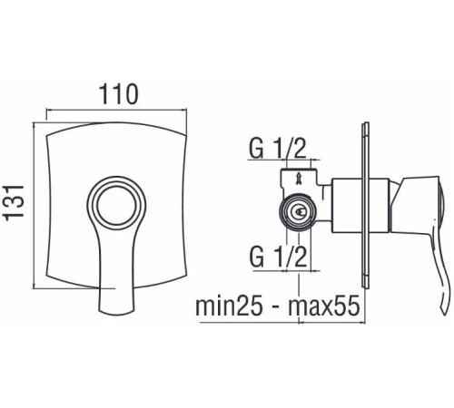 Смеситель для душа TopZero Sofi внешняя и скрытая часть бронза SI98108BR